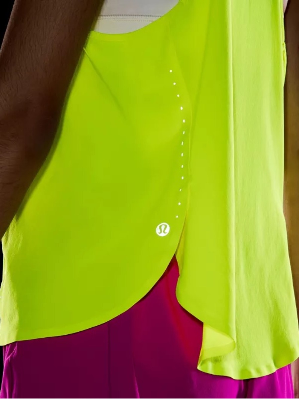 Lululemon Lightweight Stretch Running Tank Top - EUC - Sz 12 - Highlight Yellow - Picture 4 of 7